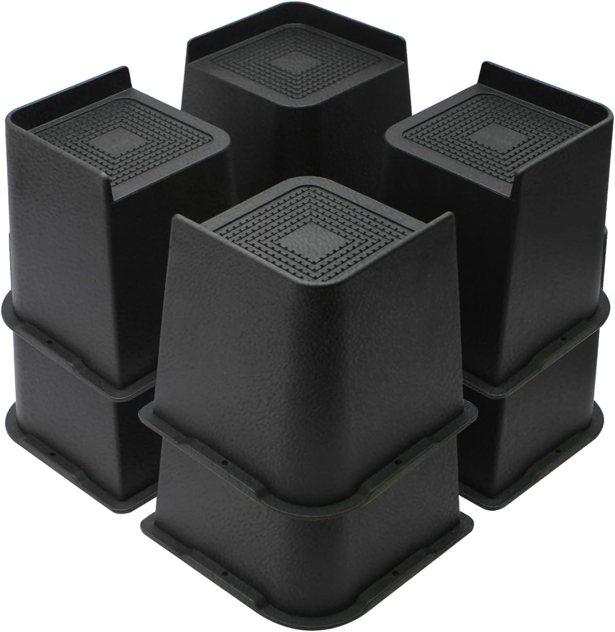 Bed Risers Heavy Duty, Oversized Furniture Risers, Support Up to 6000 Lbs, Lift 5 inch for Couch, Sofa, Table,Chair (Black 8 Pack, 5 inch)