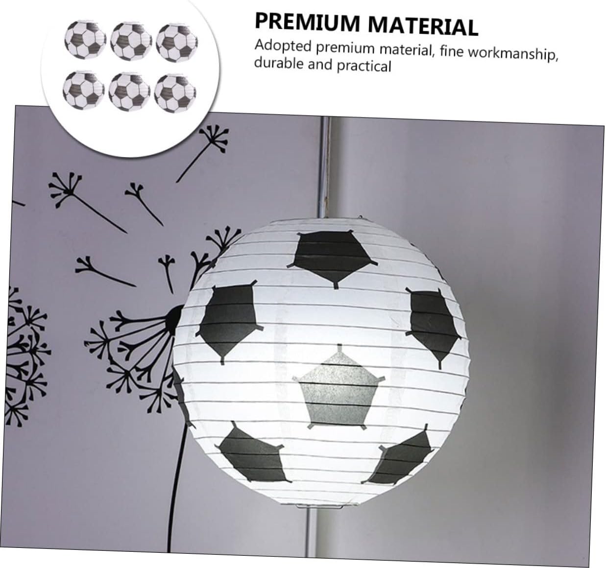 STOBAZA 12pcs DIY Soccer Theme Party Decorations Paper Lanterns Football-Shaped Lanterns Decorative for Birthday Festival