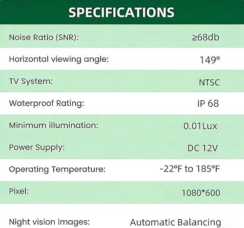 Miniatura 4 de Cámara de respaldo de 4 pines para pantalla Carplay solo compatible con CVBS NTSC 4 pines a 0.098 in Jack Cámara de respaldo de vehículo Cámara de