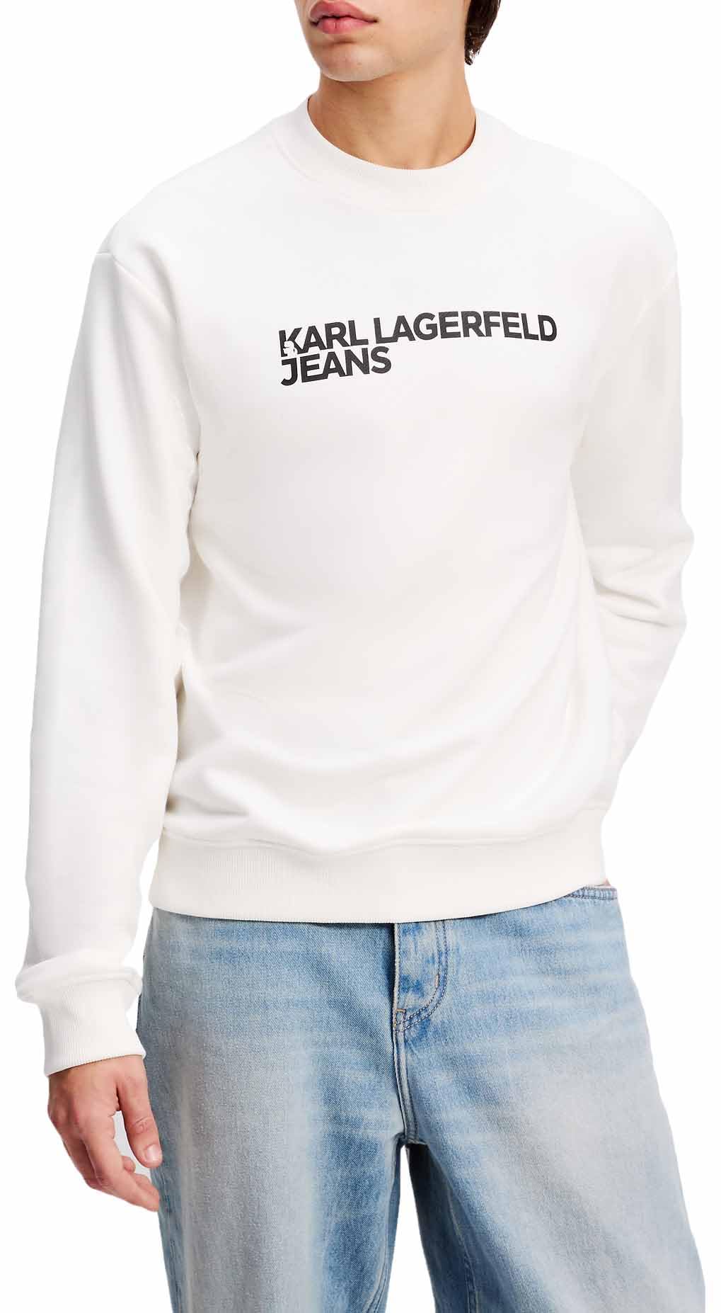 KARL LAGERFELD JEANS, Men's, Essential Logo Sweat, Regular Fit, White, XXL