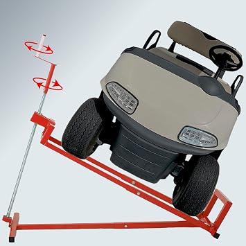 Lawn Mower Lift for Riding Tractors, 800 Lbs Capacity Lawn Tractor Lifter, Ride-on Mower, Cleaning Aid, Universal, Lawn Tractor Lift, Lawn Tractor + 45 Tilt Adjustable Red