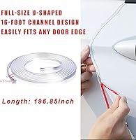 Vista 2 de Ziciner Protectores de borde de puerta de automóvil, 16 pies (16.4 ft), protector de sello de goma con forma de U, protección de moldura de entrada
