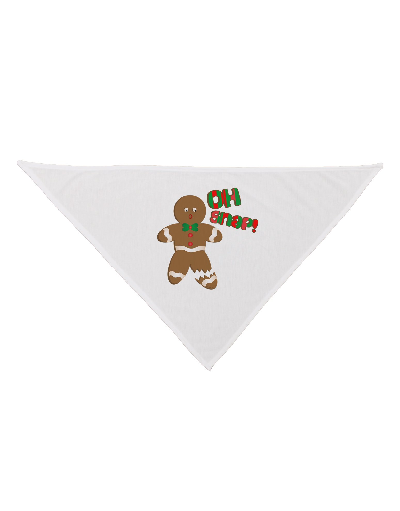 Oh Snap Gingerbread Man Christmas Printed White Dog Bandana 26
