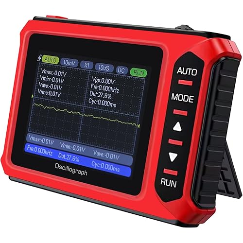 Handheld Digital Oscilloscope 2.8" Portable Automotive Oscilloscope Kit, 10MHz Bandwidth/48MS/s, Auto/Normal/Single Trigger, DDS Signal Generator (14 Waveforms) Mini Oscilloscope
