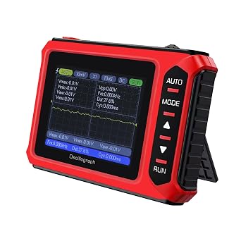 Handheld Digital Oscilloscope 2.8" Portable Automotive Oscilloscope Kit, 10MHz Bandwidth/48MS/s, Auto/Normal/Single Trigger, DDS Signal Generator 14 Waveforms Mini Oscilloscope