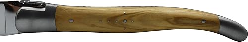 Miniatura 5 de Laguiole en Aubrac L uxury cuchillos para carne de acero inoxidable totalmente forjados, juego de 2 piezas con mango de madera de olivo, soportes