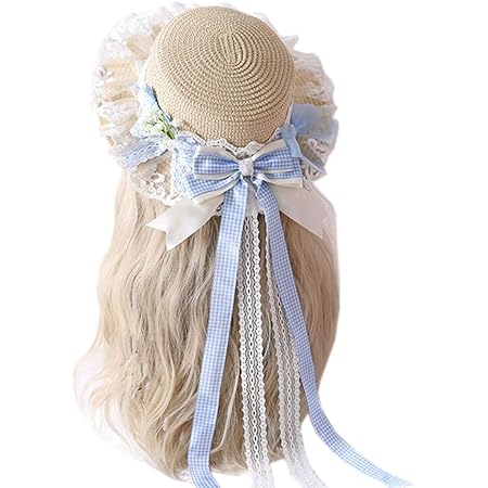 Amazon レースリボン ストローハット カンカン帽 レディース チャーム 麦わら帽子 女の子 可愛い 紫外線対策 チャック ゴスロリ ロリィタ 甘ロリ 帽子 蝶結び 日焼け 通気性海 旅行 撮影 田園風 お人形 サテン付き お洒落 5色 ブルー 56 58cm コスプレ 仮装 通販