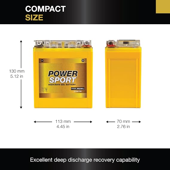 ExpertPower YTX7L-BS GEL Battery 12V 7AH, Maintenance-Free, Rechargeable, Gel Electrolyte, Suitable for Motorcycles, Snowmobile, Scooter & PowerSport Applications, Nighthawk, CBR300R