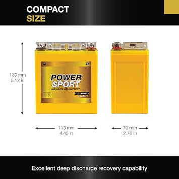 ExpertPower YTX7L-BS GEL Battery 12V 7AH, Maintenance-Free, Rechargeable, Gel Electrolyte, Suitable for Motorcycles, Snowmobile, Scooter & PowerSport Applications, Nighthawk, CBR300R