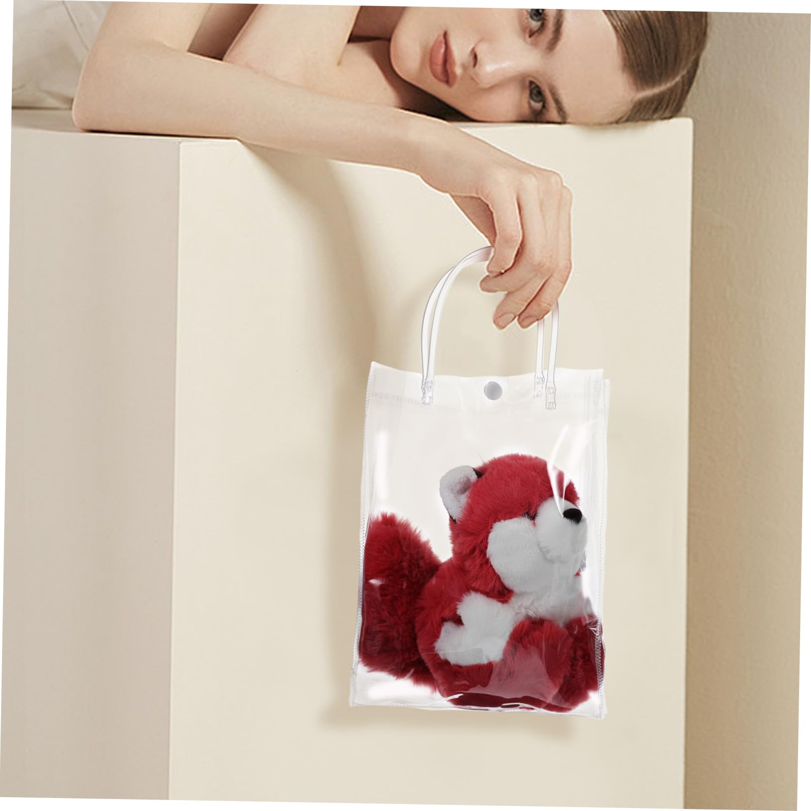 BCOATH Bolsas Transparentes Para Bodas 20piezas Asas Bolsa Plástica Para Fiestas
