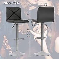 Vista 8 de BestOffice Juego de 2 taburetes de bar modernos taburetes giratorios de altura ajustable taburete giratorio de altura de mostrador taburete