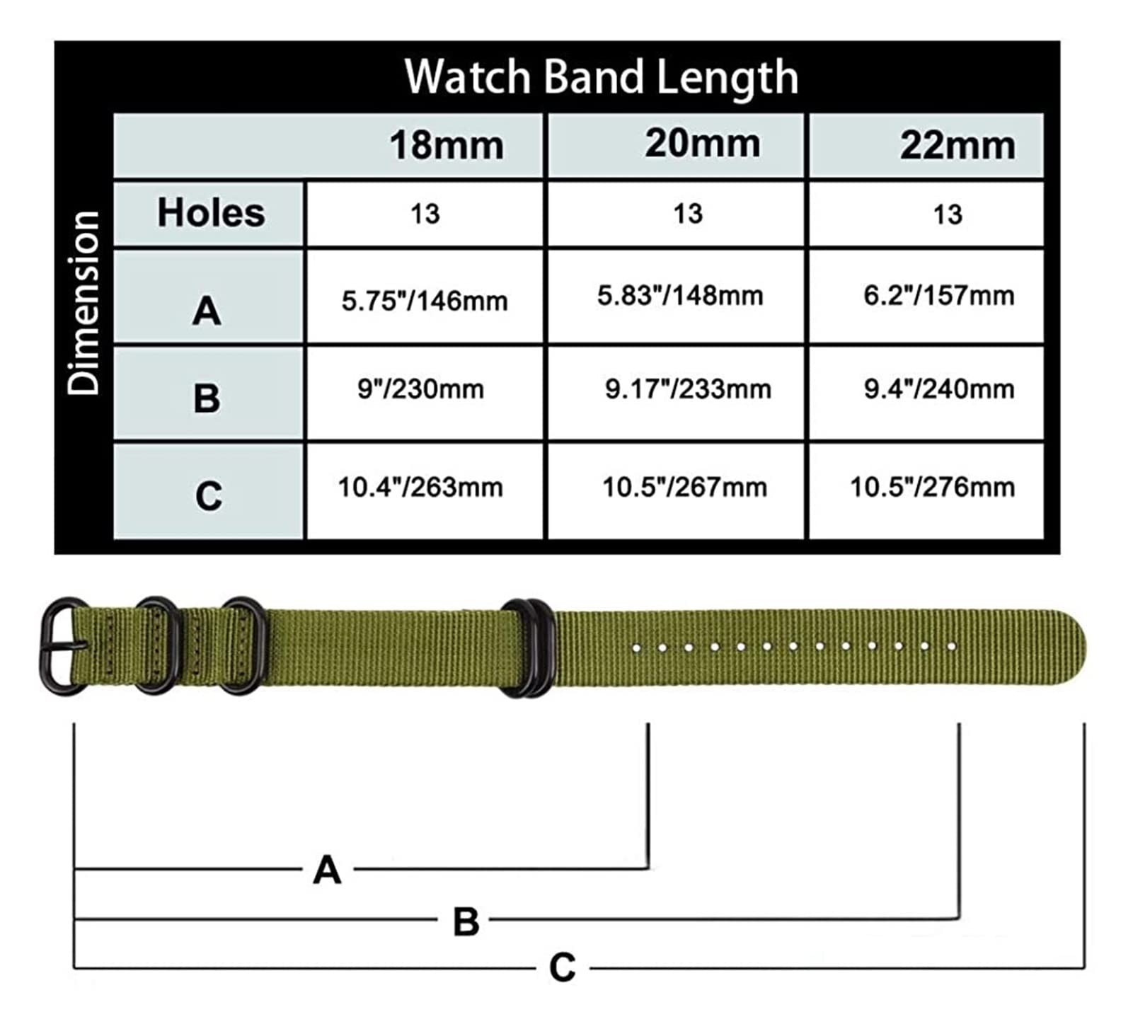 Bracelets élastiques en nylon tressé à boucle régl Bracelet de montre 18mm 20mm 22mm 24mm avec boucle lourde noire bracelet de montre à usage général bracelet de montre en nylon tissé bracelet de mont