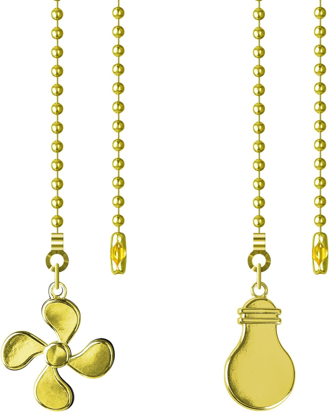 Ceiling Fan Pull Chain, 2 Pack Bulb & Fan Pull Chain Extension Ornaments,12 Inches Ball Beads Decorative Fan Pull Extenders with Connector for Ceiling Fan Light and Lamp (Black)