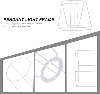 Uonlytech Chandelier Bracket Ceiling Pendant Light Frame 7.48X5.90X5.51In DIY Lampshade Frame Wire Cage for Table and Ceiling Lamps Custom Shade Projects