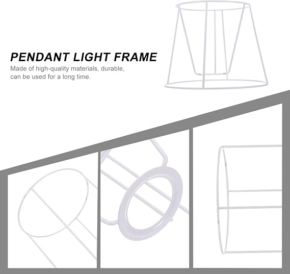 Uonlytech Chandelier Bracket Ceiling Pendant Light Frame 7.48X5.90X5.51In DIY Lampshade Frame Wire Cage for Table and Ceiling Lamps Custom Shade Projects