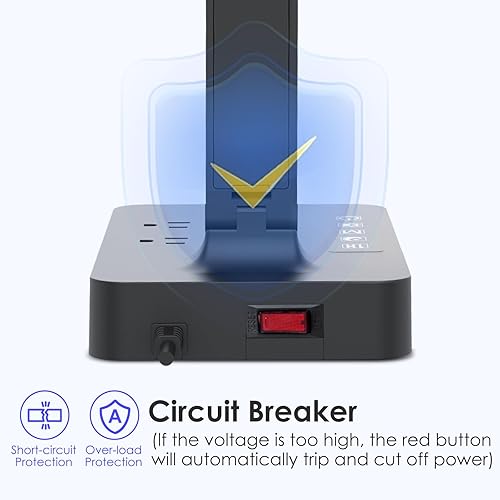 Miniatura 4 de Infiway Lámpara de escritorio con puerto de carga USB lámparas de escritorio LED para oficina en casa - 1 USB-A, 1 puerto de carga tipo C, 2 tomas