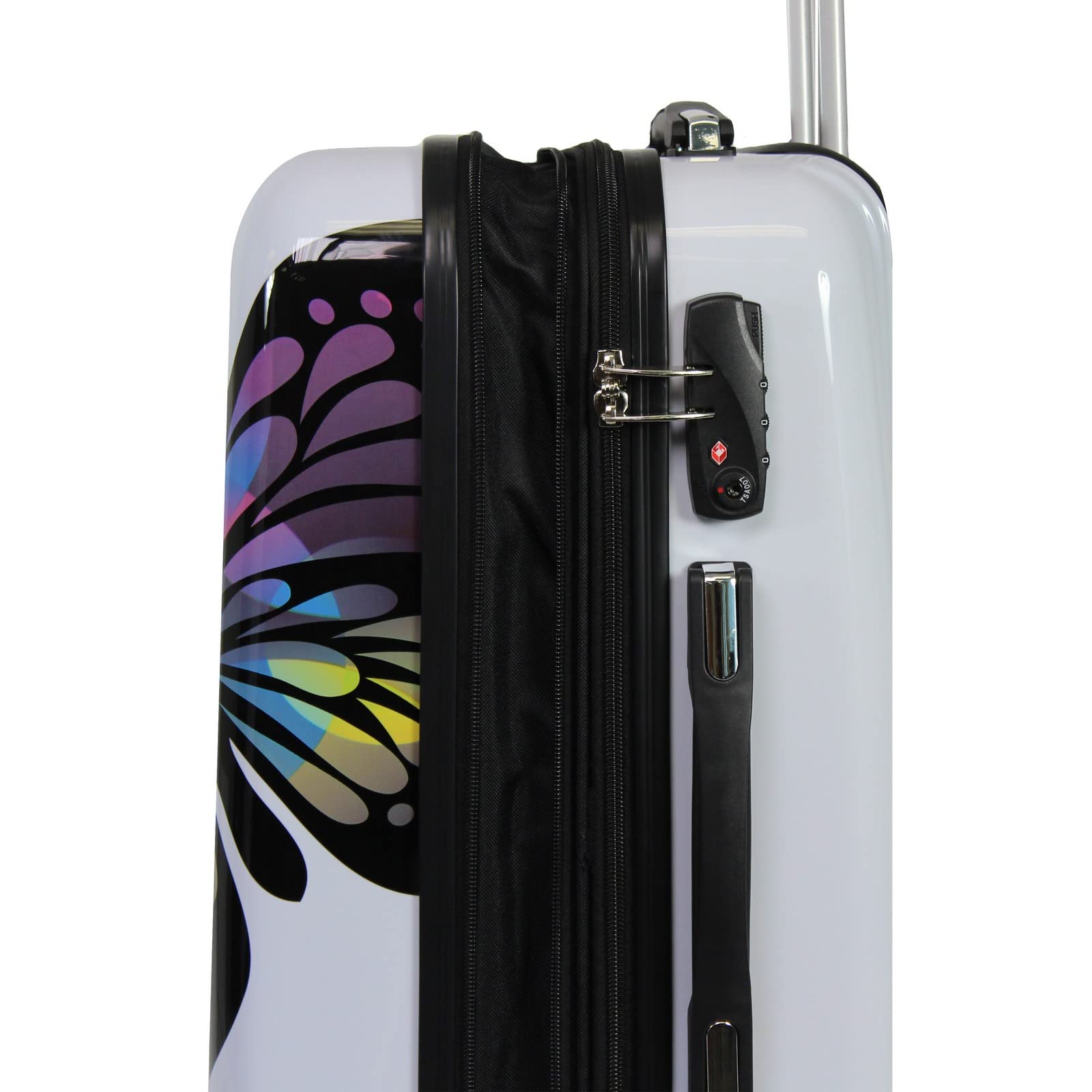 World Traveler Butterfly 2-Piece Carry-On Polycarbonate Hardside Expandable Spinner Luggage Set product thumbnail 5