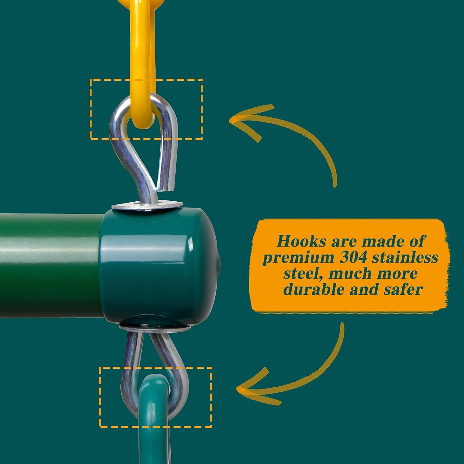 RUSTOGREEN Trapeze Swing Bar with Rings for Kids Adults, 18" Trapeze Swing Set, Heavy Duty Chain Swing Set Accessories with Locking Carabiners, Swing Chains 48'' Long : Toys & Games