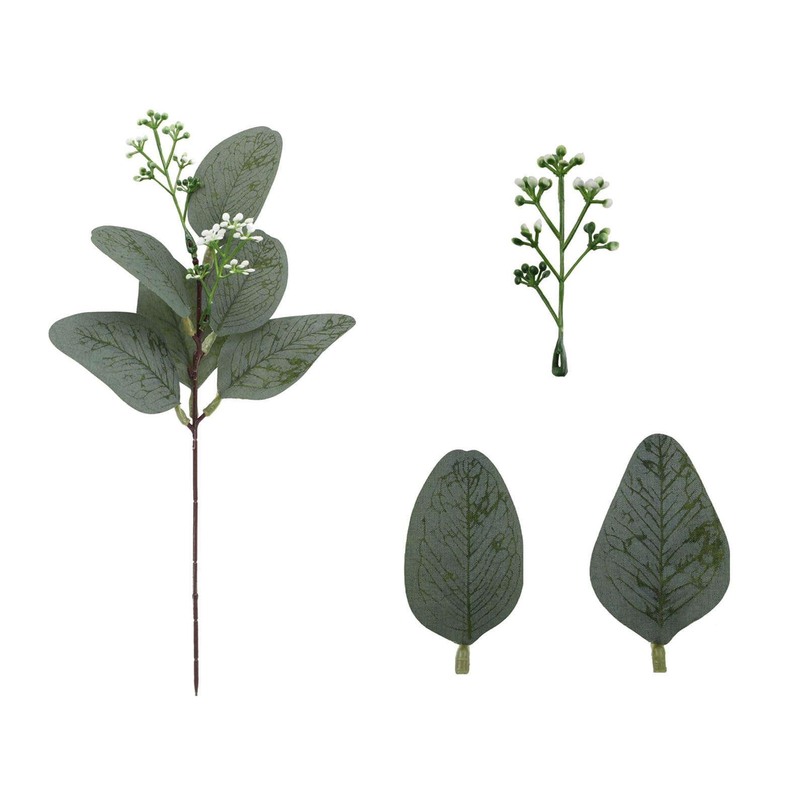 WLNEXT 12Pcs Realistic Artificial Leaves Branches Simulated Leaves Stems for Home Decoration Wedding Flower Arrangements Artificial