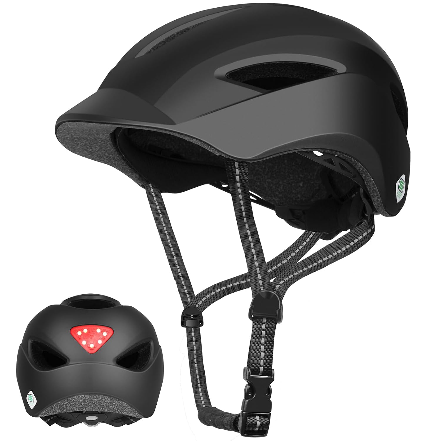 Shinmax キャップ型自転車ヘルメット LEDリアライト内蔵 通学用 SG規格