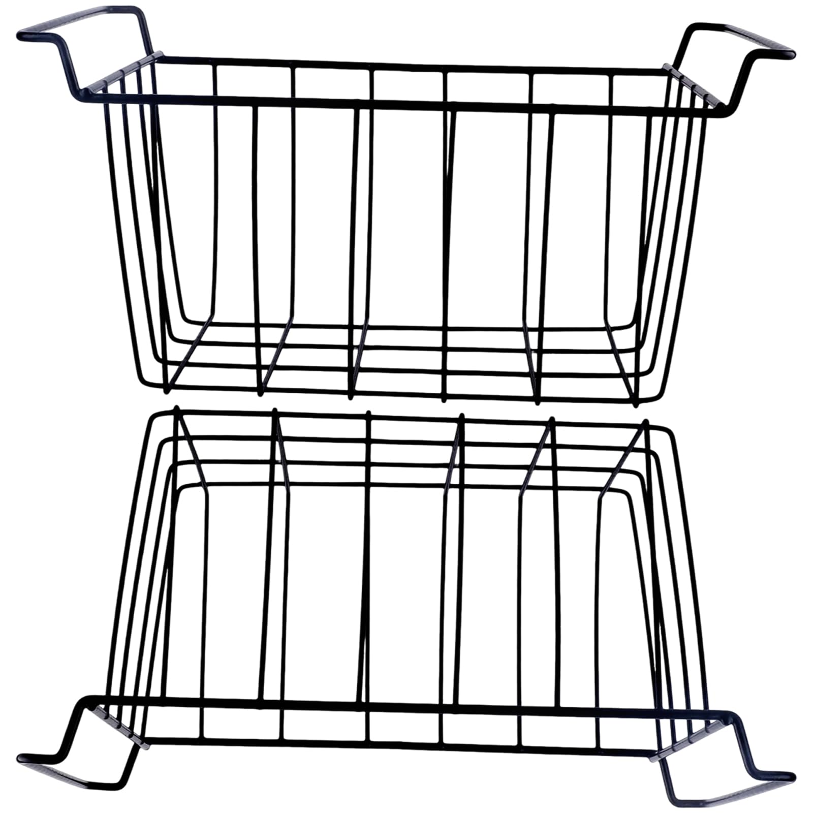 Woedpez 2 Pack Refrigerator Baskets Ventilated Metal Grids Organizers with Resisent Coating for Cold Storage Freezer Bin