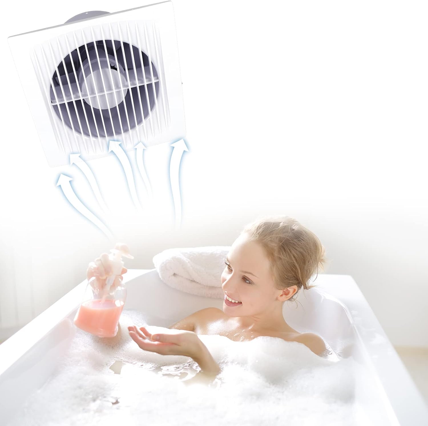 8 Inch Home Ventilation Fan Bathroom Garage Exhaust Fan Ceiling and Wall Mount Exhaust Fan for Kitchen/Bathroom, Super Silent, Strong Exhaust
