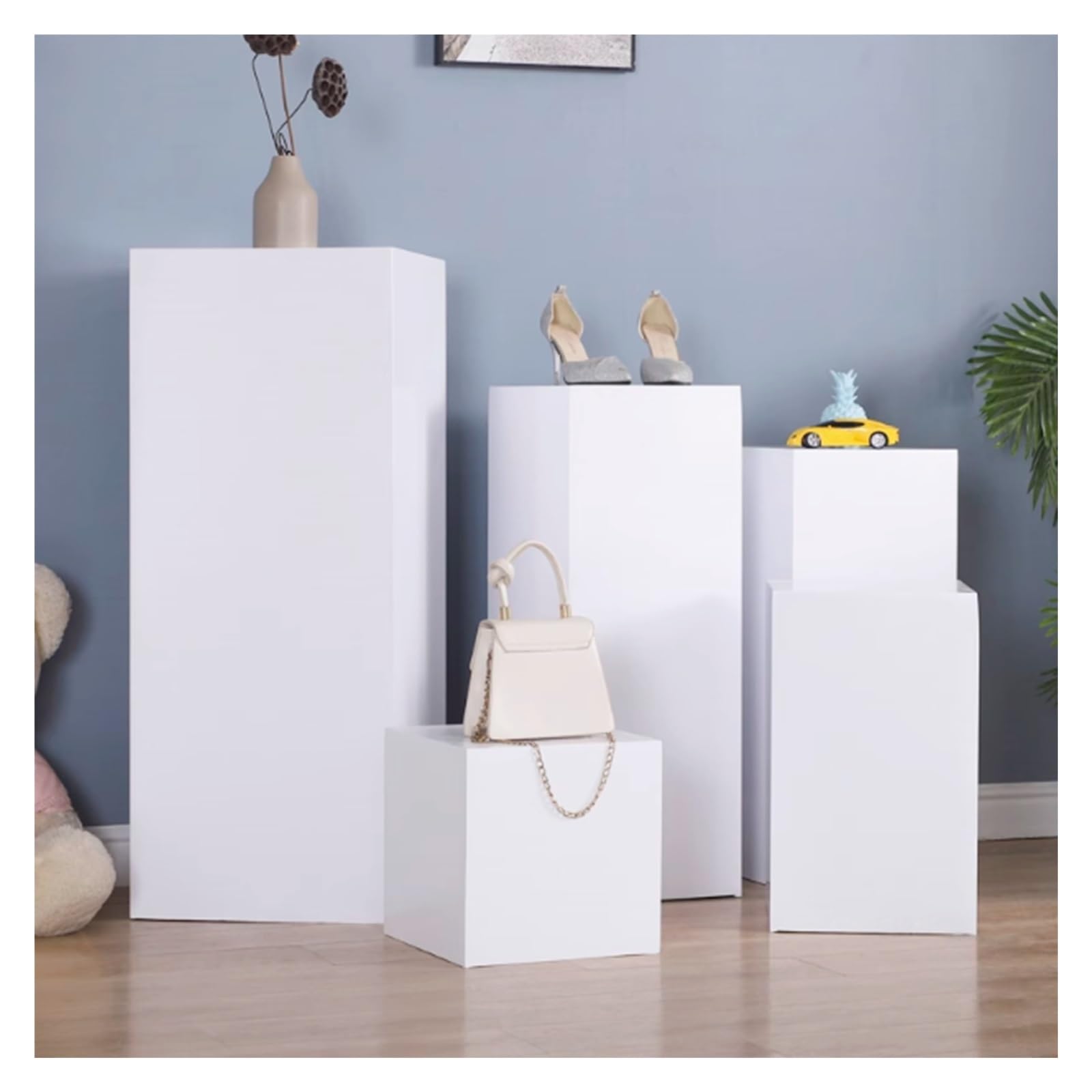LYDBMYT Square Pedestal Column, Wooden Pedestal Figure Display Base, Sculpture Display Stand, Display Risers for Clothing Store(40x40x60cm)