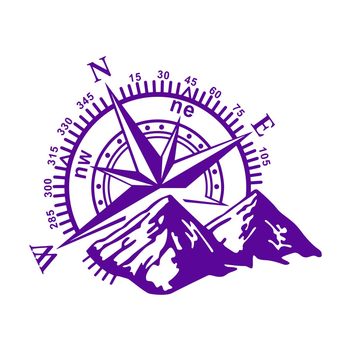 Camper RV Compass Mountains Truck Car Sticker Adventure Travel Camping Vehicle Decal Bedroom Vinyl Home Decor Large - 56x68cm
