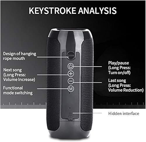Miniatura 6 de Altavoz Bluetooth inalámbrico portátil de 10 W, 1200 mAh, IPX5, soporte impermeable, radio FM, llamadas manos libres para golf, playa, ciclismo, al