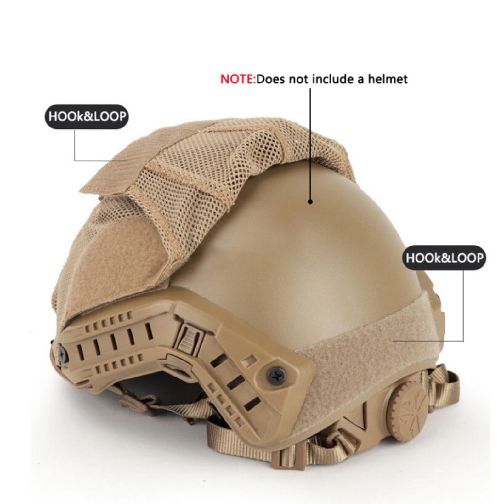 Housse de casque en maille pour airsoft – Housse de casque tactique en nylon pour BJ/PJ/MH Fast – Airsoft en plein air Paintball Tactique Équipement de protection du corps Équipement de chasse