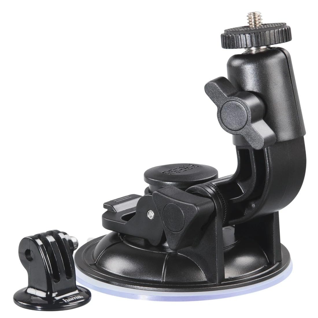 Hama Uchwyt z przyssawką z głowicą kulową 3D do kamery GoPro i aparatów cyfrowych z gwintem 1/4" (materiał syntetyczny, śr. przyssawki 90mm) czarny