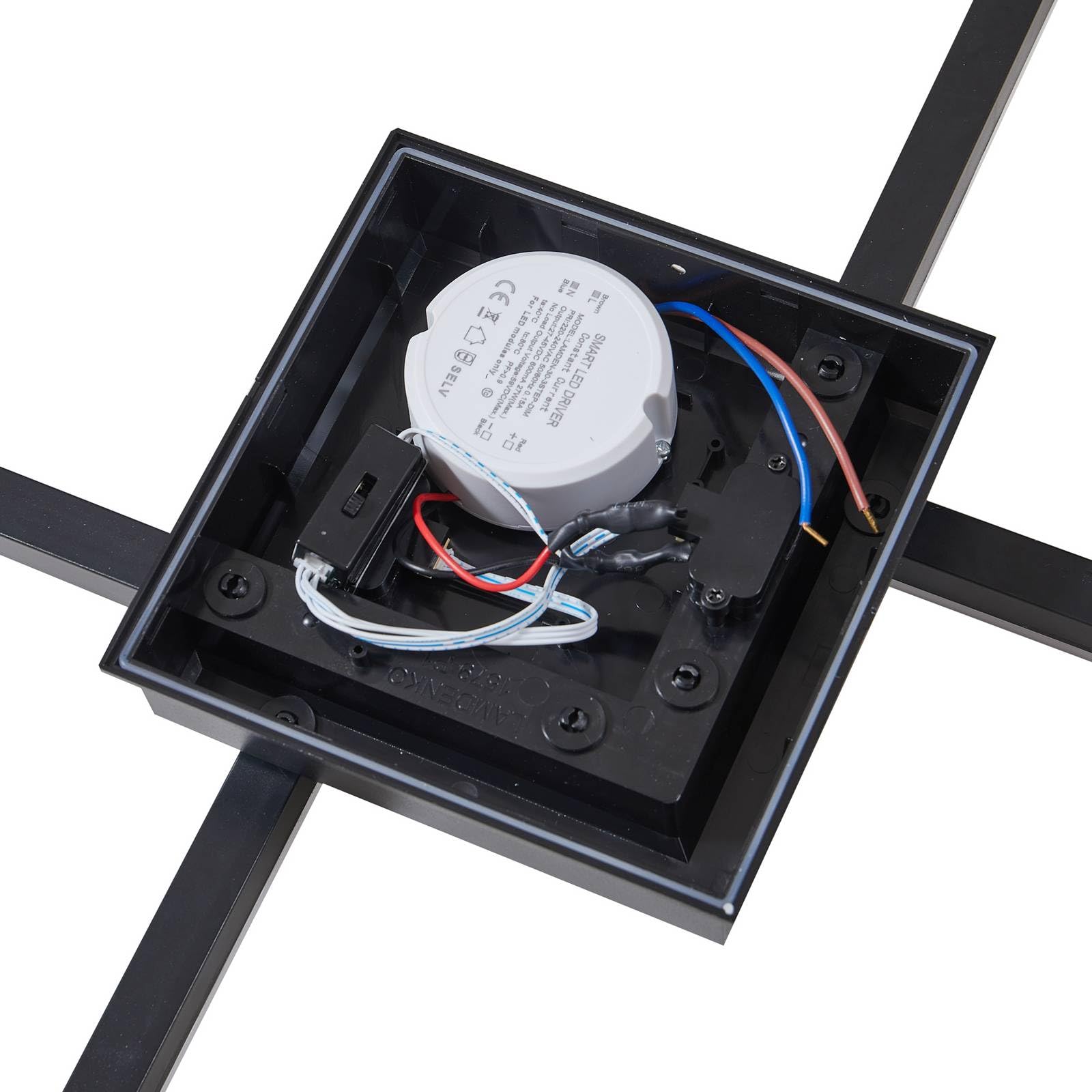 Plafonnier LED extérieur Finian à intensité variable Noir 1 lampe Luminaire jardin terrasse balcon