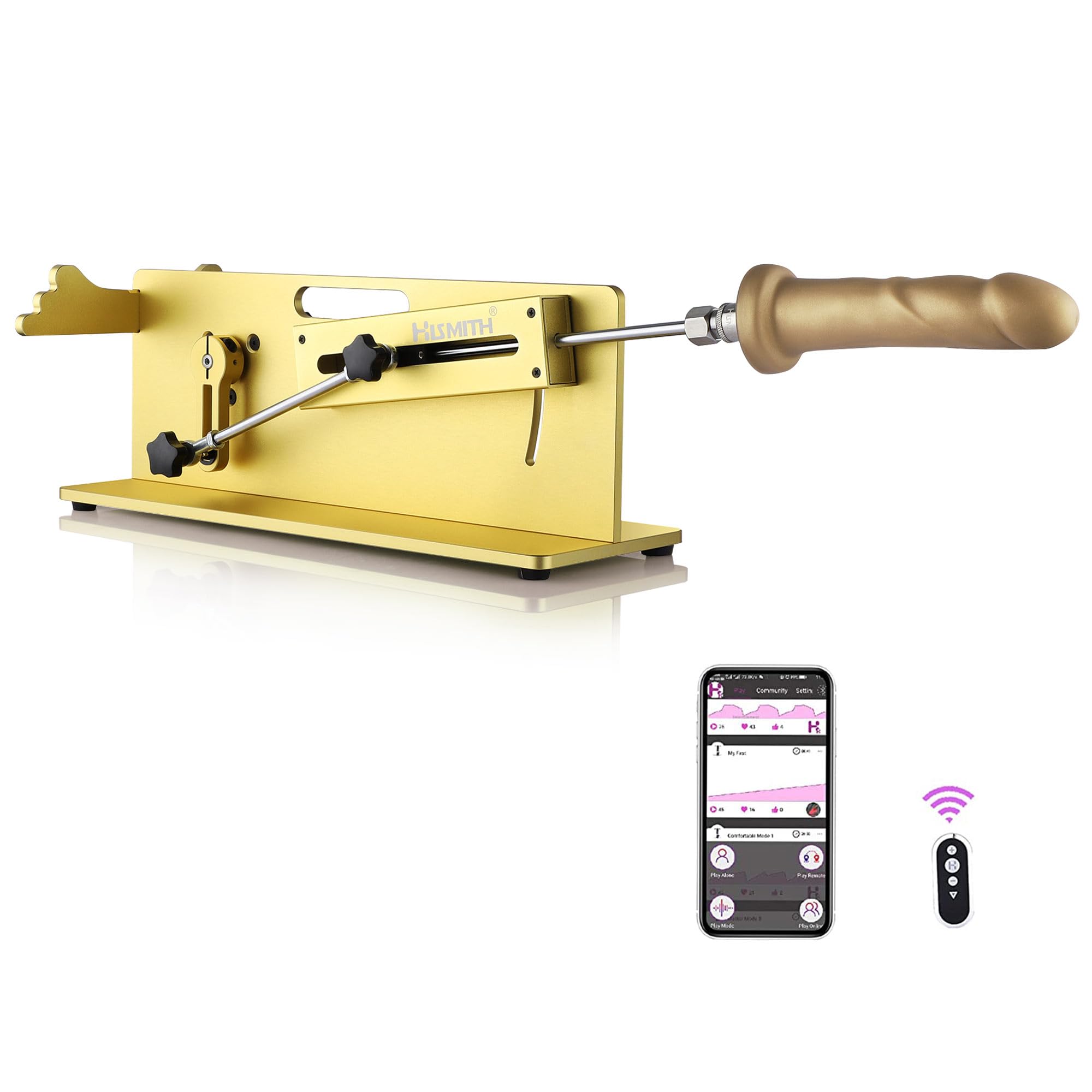 Hismith TableTop 2.0 Pro fickmaschine,sexmaschine mit  APP/Fernbedienung/Draht 3 in 1-Steuerung,love machine mit  KlicLok-System,sexmaschine für die frau mann,sexspielzeug(Golden) :  Amazon.de: Drogerie & Körperpflege