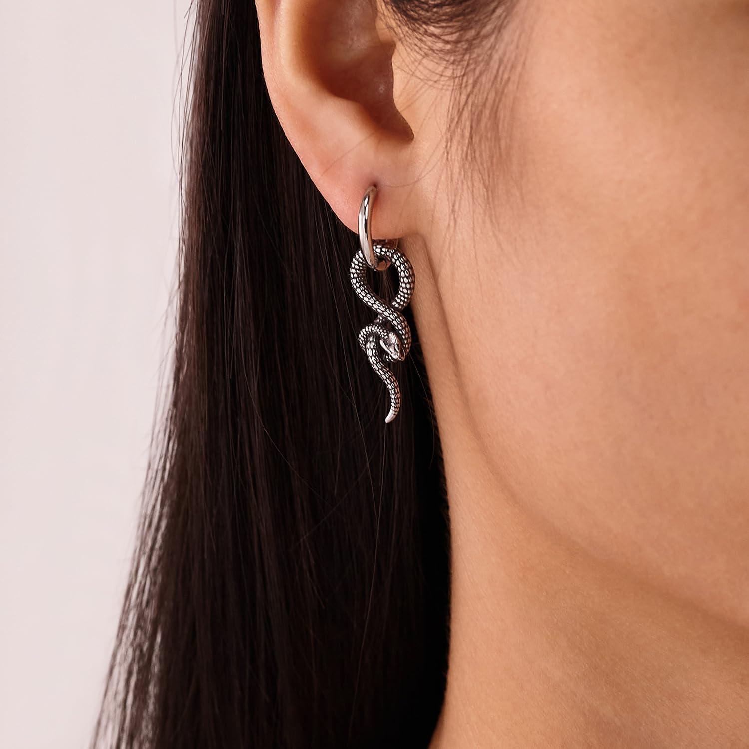 Dark Style Serpentine Earrings, made of stainless steel material, with a unique and cool personality, suitable for trendy parties and daily life - Image 2