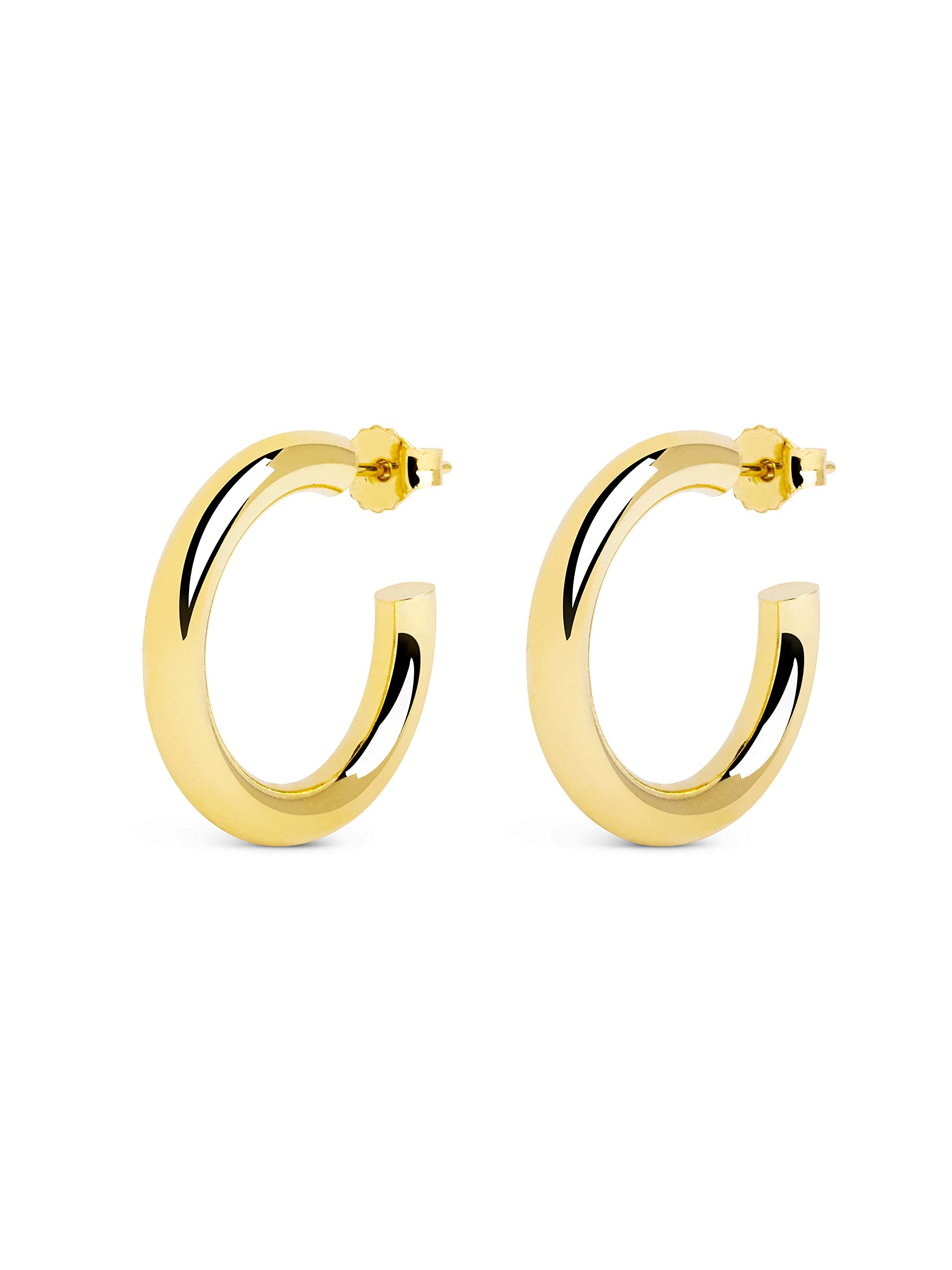 SINGULARU Pendientes Aro Nairobi - Pendientes en Latón con Acabado Baño Oro de 18 Kt o de Rodio - Pendientes Macizos de Aro con Cierre Tuerca a Presión - Joyas para Mujer