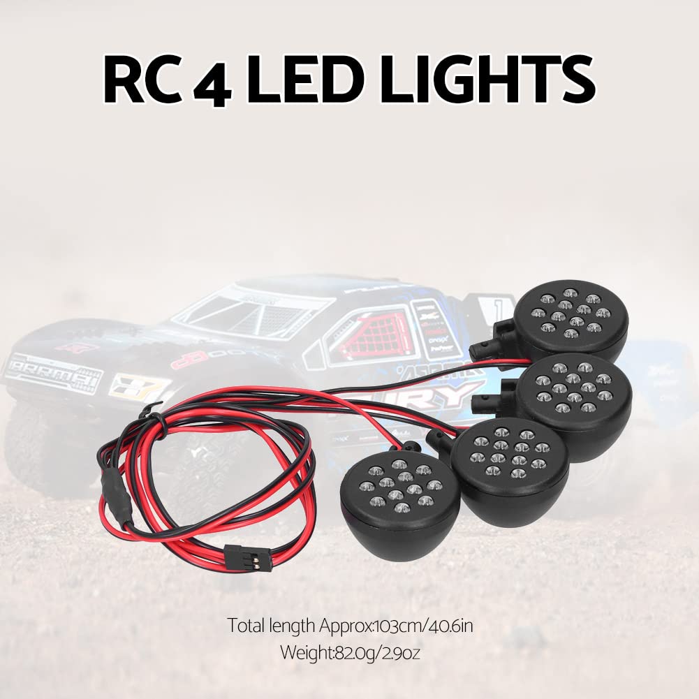 RC Car LED Lights, Bright and Durable, RC Accessories, 4 LED Lamp Kit, for Racing Night Racing, Model Car Display, and Hobbyists - Image 3