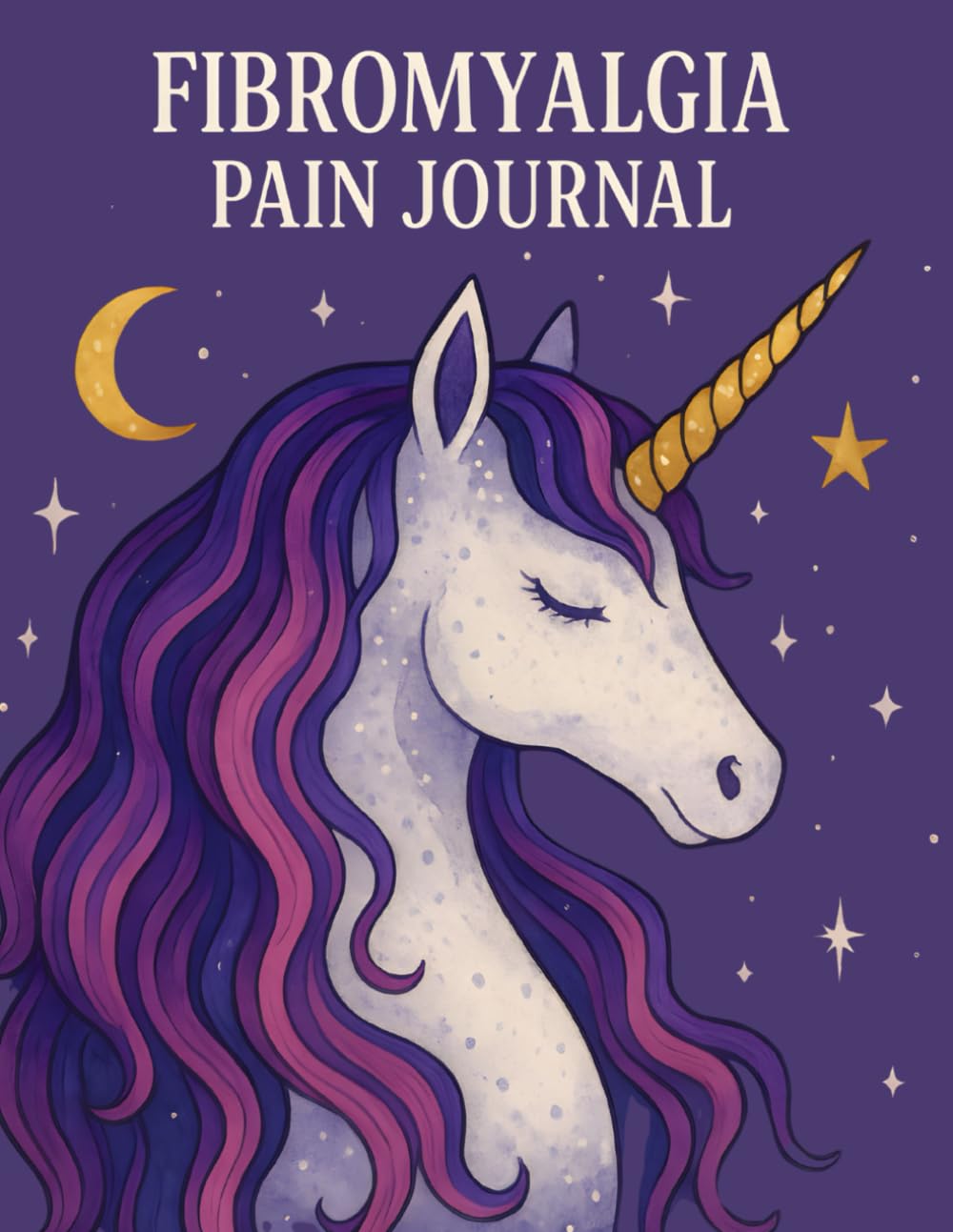 Unicorn Fibromyalgia Pain Journal: Self Care Daily Planner and Food Diary - 2023 Letter Size 160 Pages