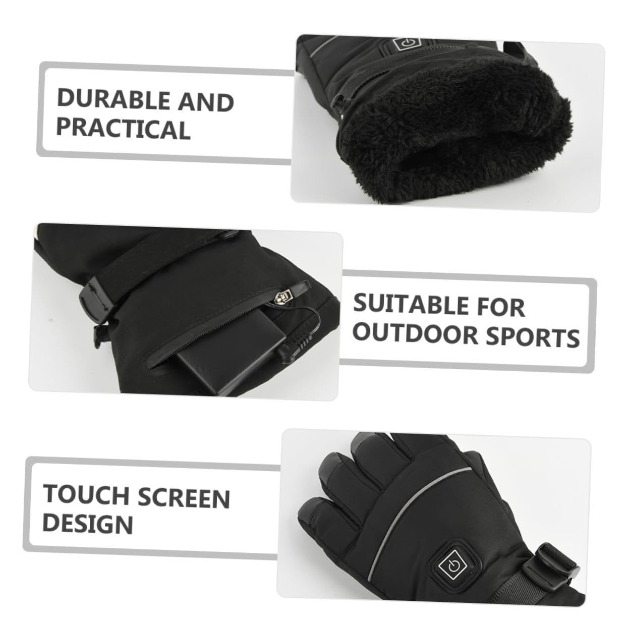 Guanti Termici Riscaldati per Moto da Uomo e Donna Guanti Invernali Scaldamani Design Touch Screen per Sport all Aperto come Sci Snowboard e Pesca