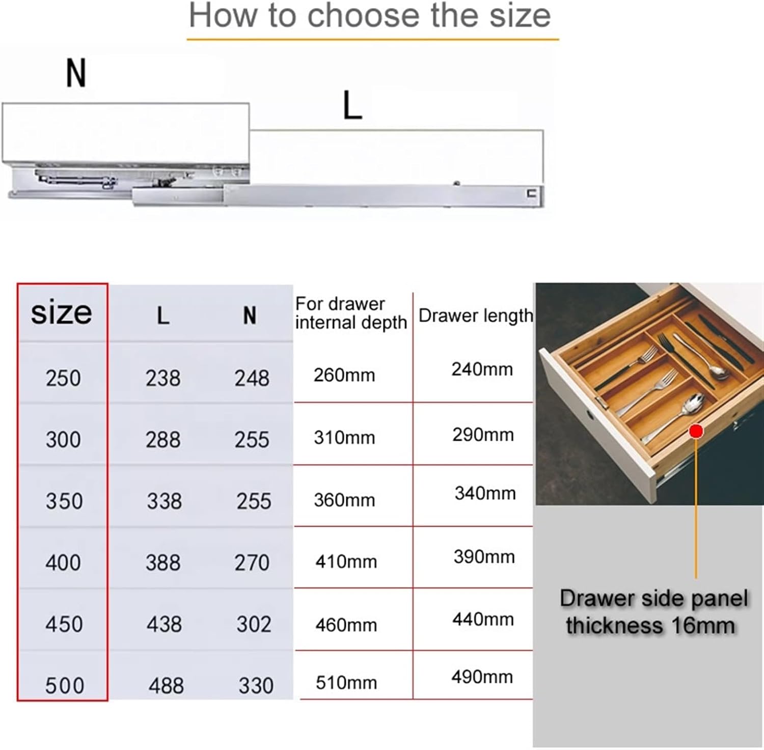 Side Mount Cabinet Runners Glides 3 Sections Bottom Mounting Hidden Damping Slide with Disassembly Device Cabinet Drawer Buffer Track Guide Quiet(550mm)