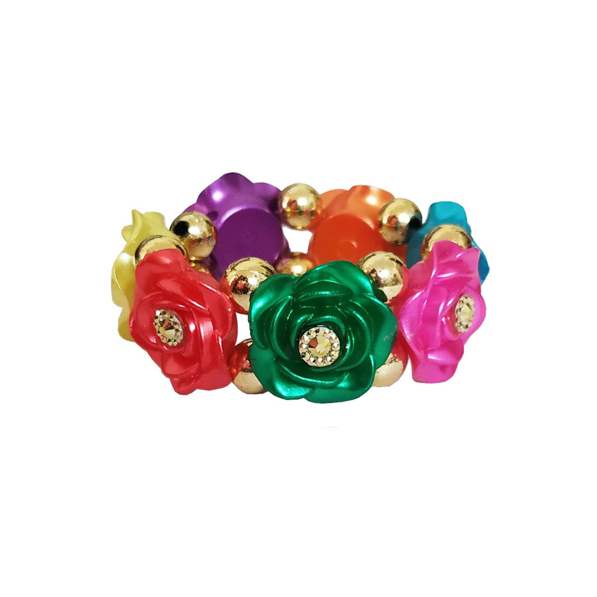 INFINITY Multicolore Rose Flower shape with Golden Moti Kids Girls Bracelet set (Pack of 1) (B08YKHS1J4) Amazon Price History, Amazon Price Tracker