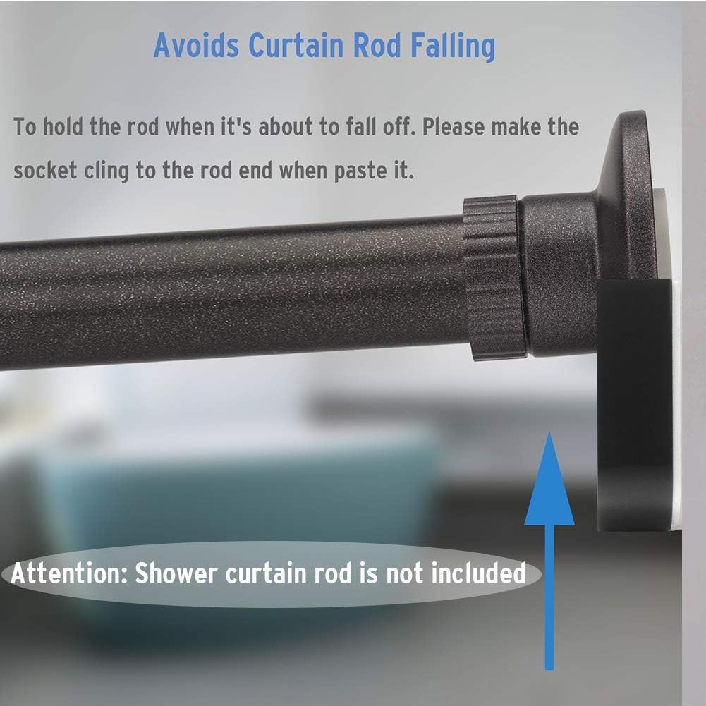 AmazerBath Shower Rod Holders, Adhesive Bathroom Rod Holder Rod Socket for Shower Curtain Rod, Avoids Falling Rod to Hurt People or Damage Bathtub Tile-Set of 2 Pieces(Shower Curtain Rod Not Included)