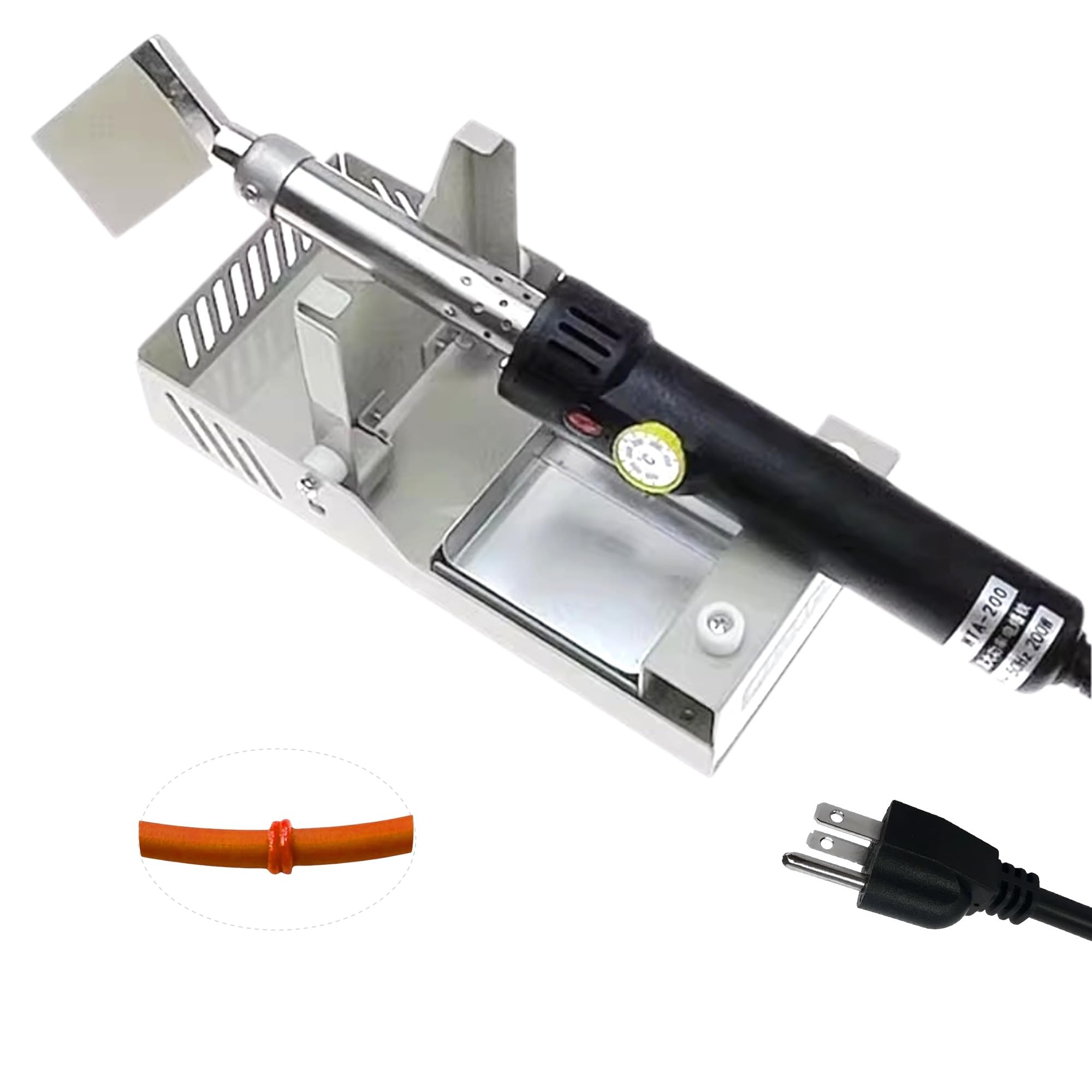 PU Round Belt Welding Machine, 110V 200W Handheld PU Belt Soldering Iron, 150°C to 400°C Belt Welder Tool Joint Machine for 10-40mm Elastic Plastic Rubber PU Belt V-Belt Joint Fusing Bonding