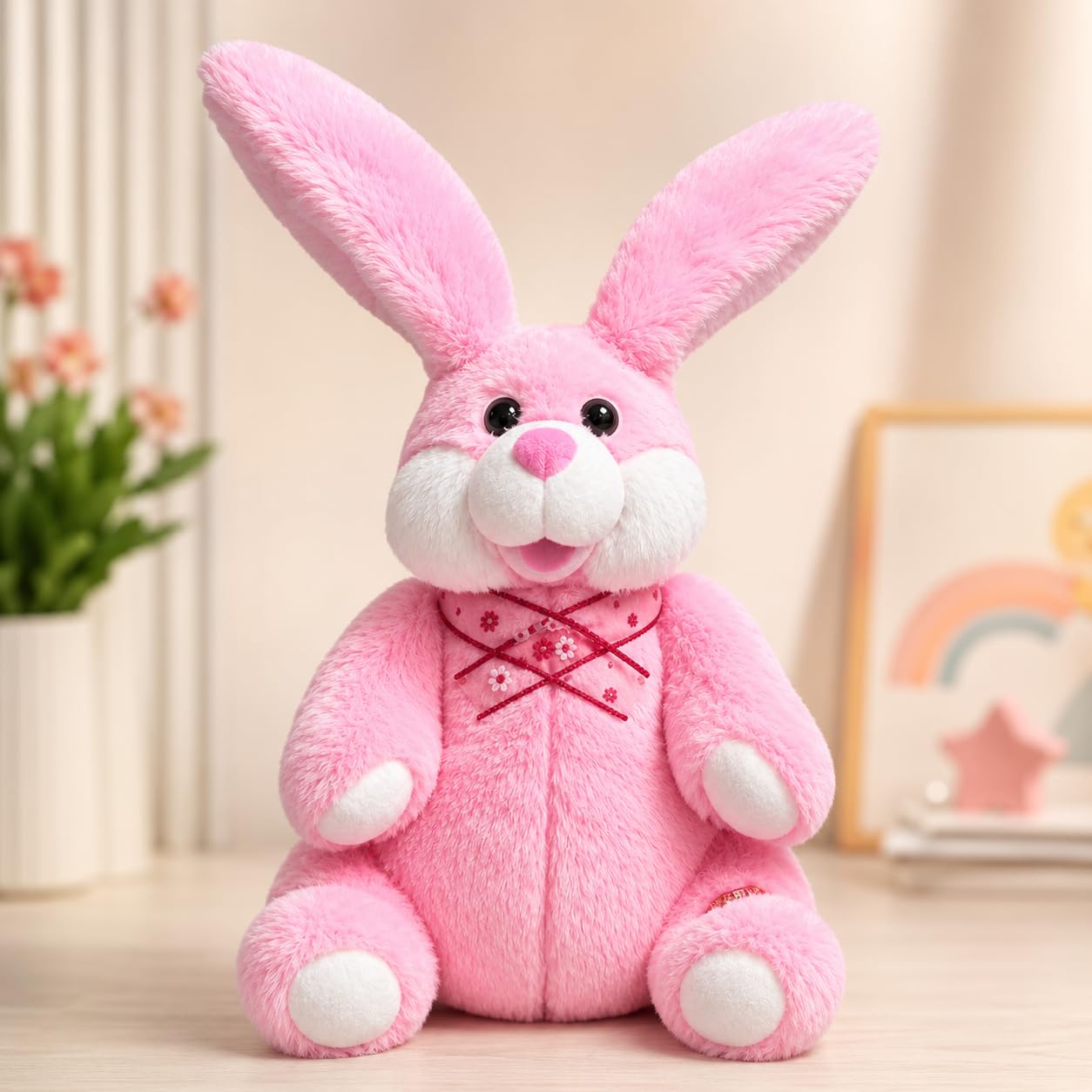 Musical Dancing Talking Rabbit Plush Toy for Kids | Repeats What You Say, Ear Flapping & Hand Moving | Rechargeable Interactive Stuffed Bunny | Soft Huggable Gift for Boys & Girls Age 3+-image-8