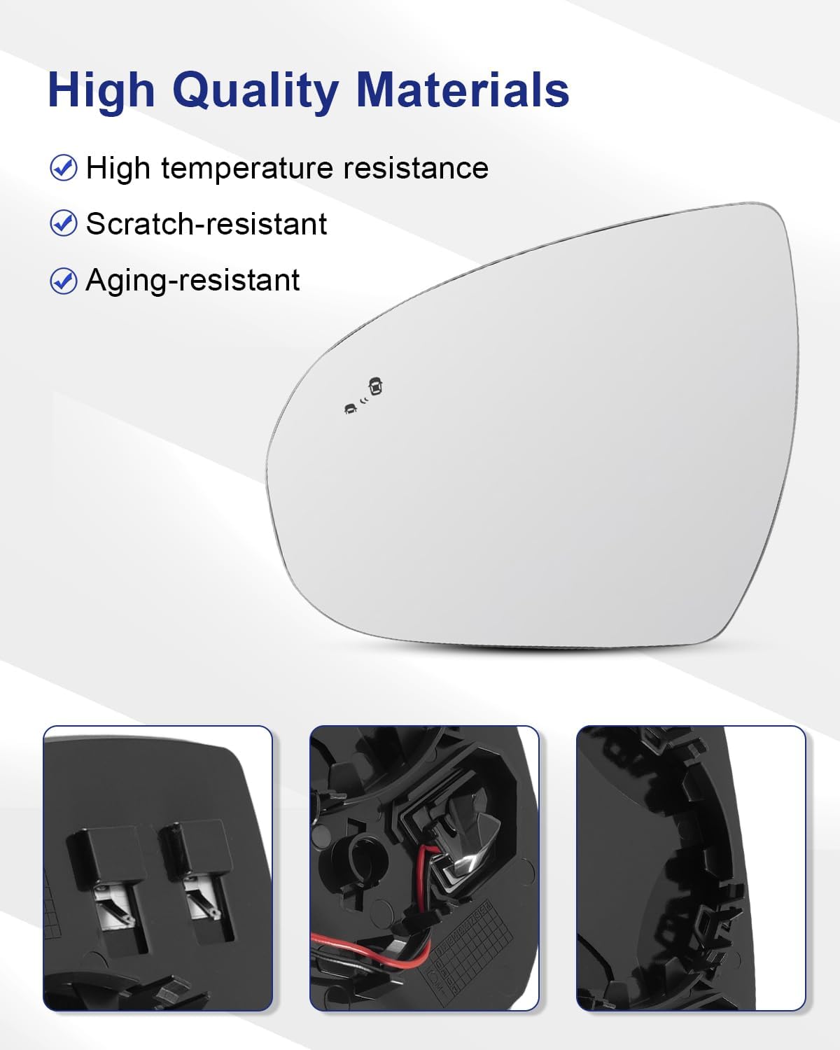 Left Driver Side Mirror Glass Replacement Fit for Hyundai Tucson 2016 2017 2018 2019 2020 2021, Power Heated Rearview Mirror with Blind Spot