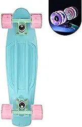 Skate Cruiser para meninas com rodas iluminadas LED Cool Completed Skate 56 cm para crianças adolescentes iniciantes skate padrão com bolsa de transporte