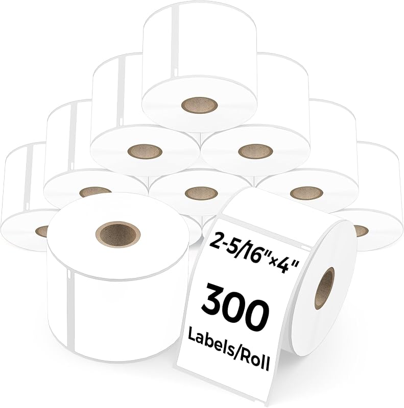 12 Rolls Thermal Shipping Labels Replacement for Dymo 30256 (2 5/16" x 4") | 3,600 Pcs White Multipurpose Labels Perforated Compatible with Labelwriter 450, 450 Turbo, 4XL Printers (NOT for 550, 5XL)
