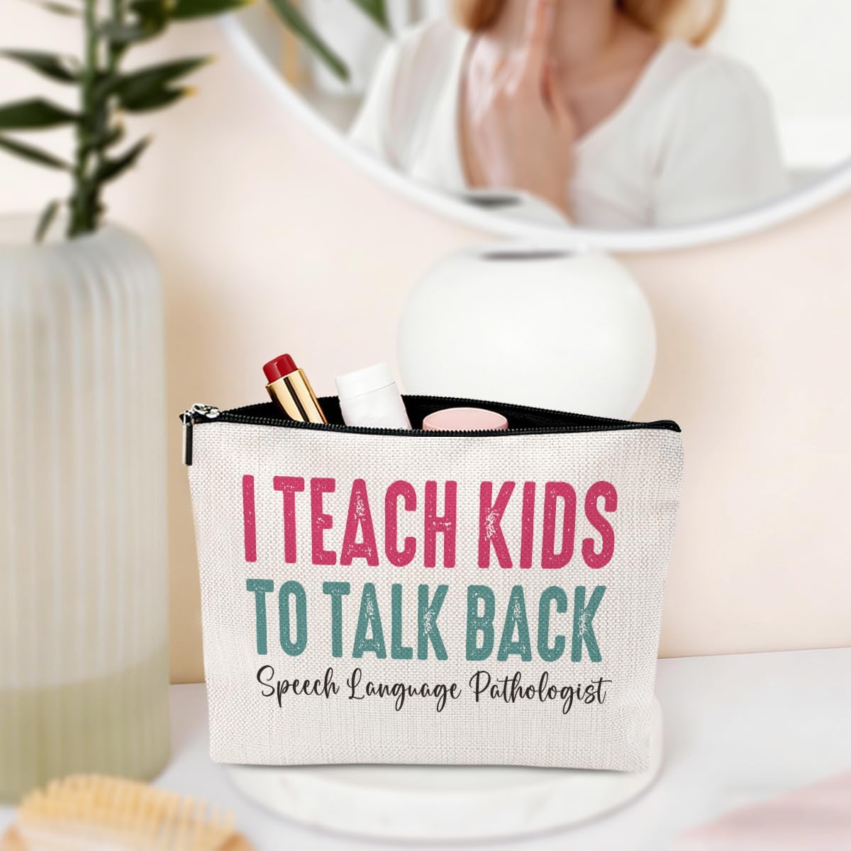 Speech Therapy Gifts Makeup Bag Speech Pathologist Gifts SLP Gifts Cosmetic Bag Speech Therapist Gift Thank You Appreciation Gift for Women Speech Language Pathologist Teacher Birthday Christmas - Image 6