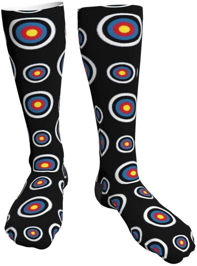 Adult Archery Target Colorado Circular Compression Socks Unisex Printed Socks Crazy Patterned Fun Long Cotton Socks Over The Calf Tube