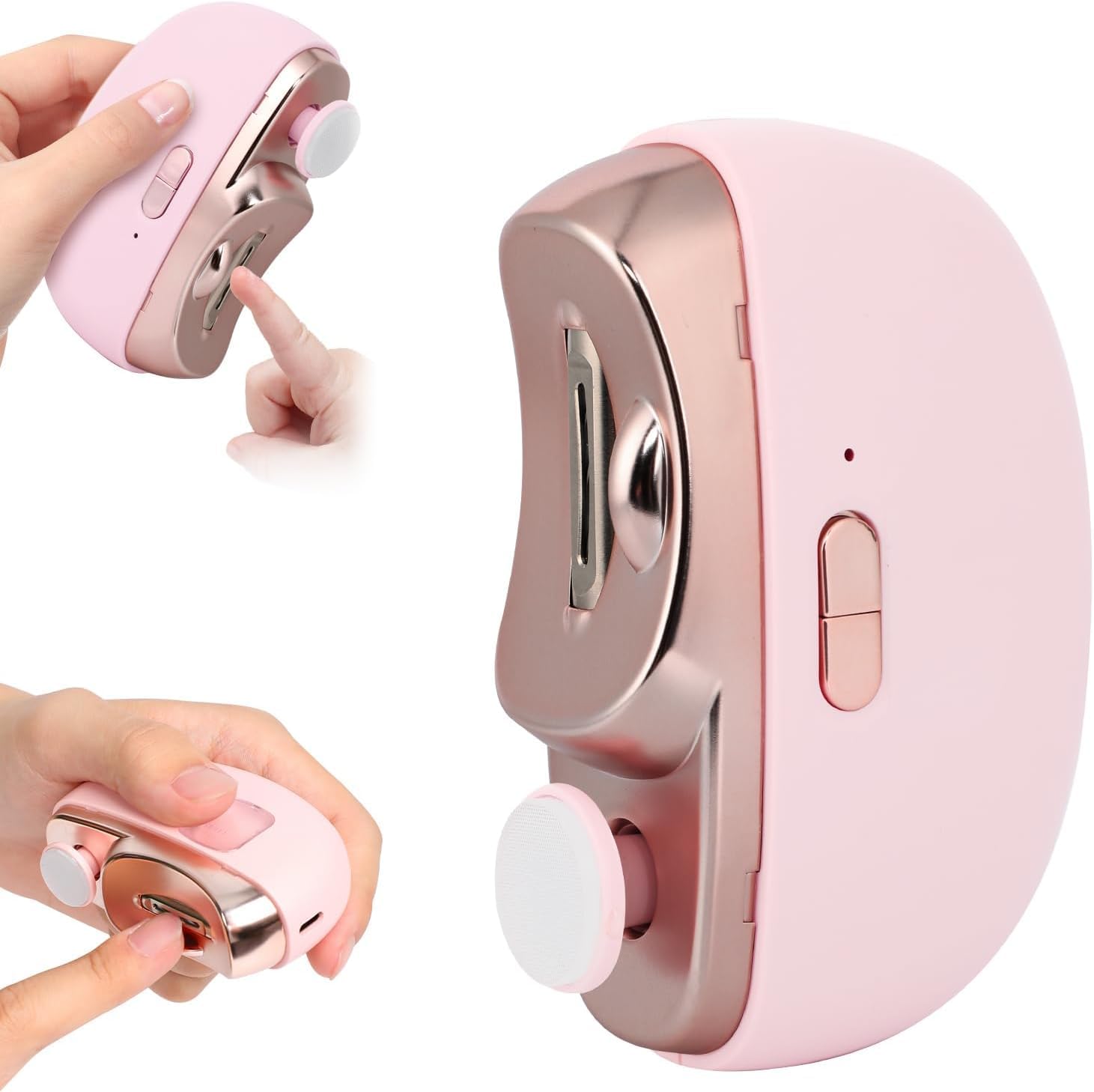 3 in 1 Automatic Electric Nail Clipper, 2026 upgrade Nail Trimmer with Polishing, Two-Speed Adjustment Smart Nail Clippers for Kids Adults (pink)