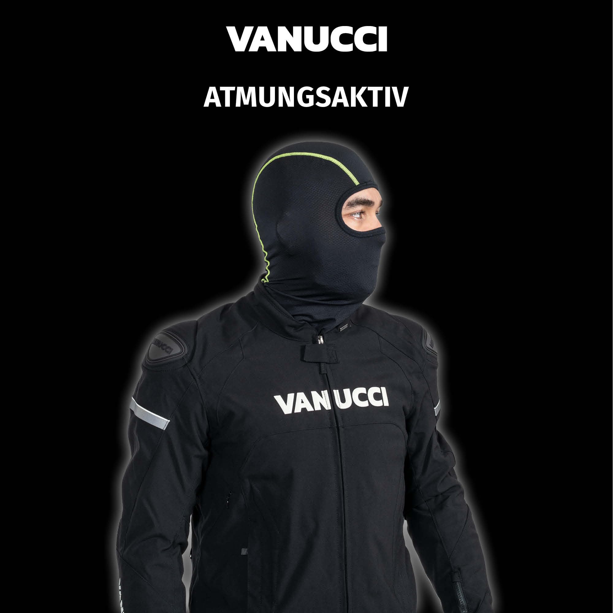 Vanucci Coolmax 2.0 Sturmhaube – Atmungsaktive Sturmhaube für Motorrad & Fahrrad, leichte Sturmmaske, schweißableitend, schnelltrocknend, Unisex-Balaclava in Universalgröße für Sommer & Sport
